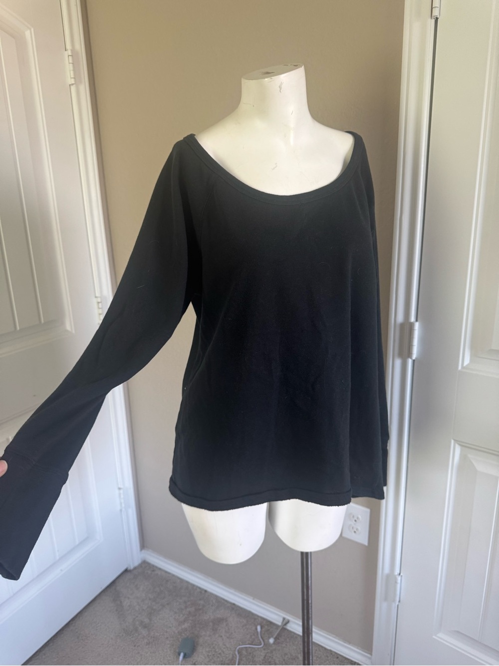 Champion Black Off-Shoulder Sweatshirt